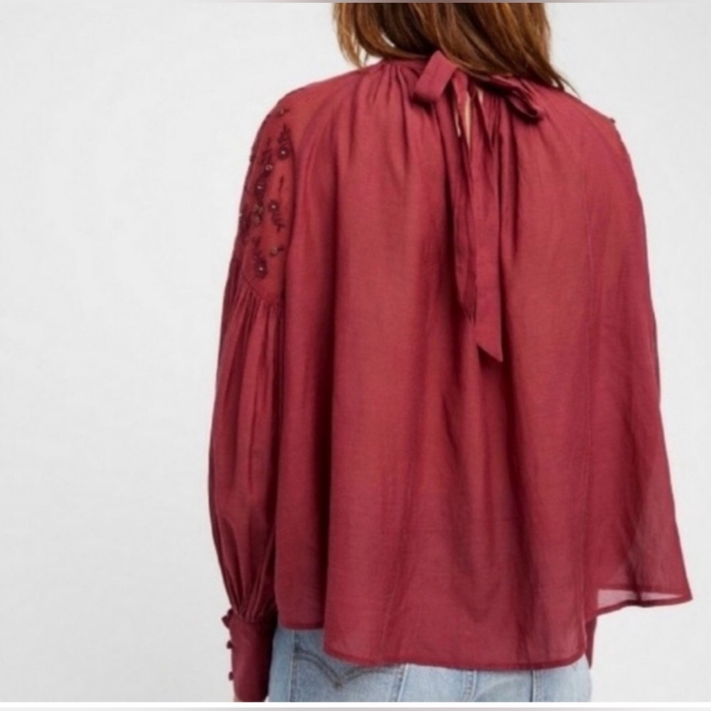 Free People Have It My Way embroidered top is a long-sleeve blouse. Size S. - Picture 3 of 9
